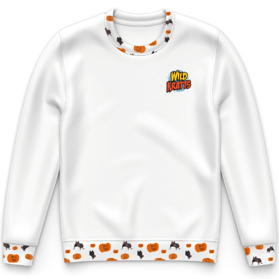 Wild Kratts Pumpkins & Bats White Crewneck Sweatshirt - YOUTH