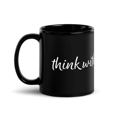 Think with Your Heart Black Glossy Mug