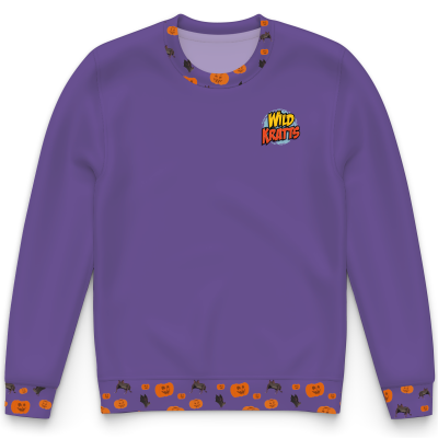 Wild Kratts Pumpkins & Bats Purple Crewneck Sweatshirt - ADULT UNISEX