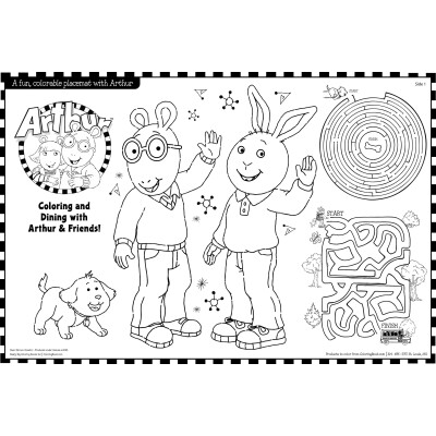 Arthur Coloring Placemat - Double Sided 12 x 18 (60 sheets)