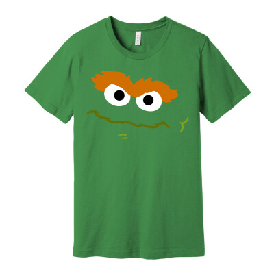 Oscar the Grouch Face Adult T-Shirt