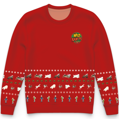 Wild Kratts Holiday Creature Rescue Red Crewneck Sweatshirt - YOUTH