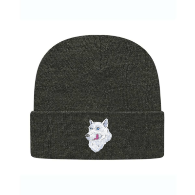 Sheba the Wolf Embroidered Knit Beanie