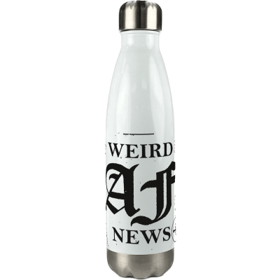 Weird AF News Stainless Steel Insulated Water Bottle - White 17oz/500ml