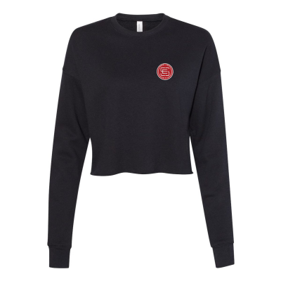ES Embroidered Women's Cropped Crewneck Fleece