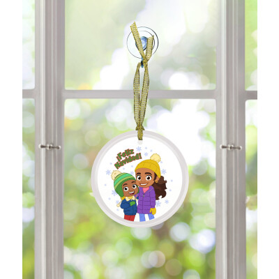Alma and Junios "¡Feliz Navidad!" Glass Ornament - Round