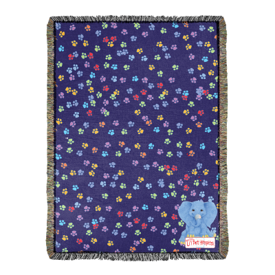 Li'L PET HOSPITAL "Paw Print" Woven Blanket - (52" x 37")