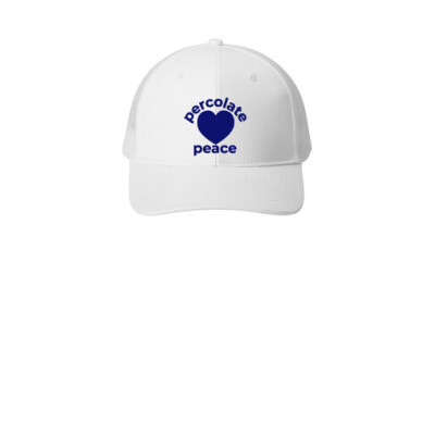 Percolate Peace Port Authority Snapback Trucker Cap. C402 (Embroidered)
