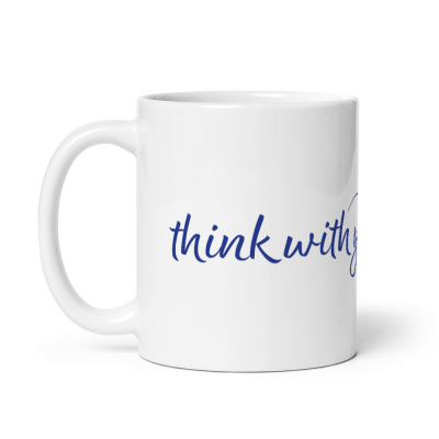 Think with Your Heart White Glossy Mug