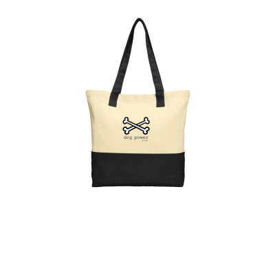 Mr Puppy Embroidered  Colorblock Cotton Tote