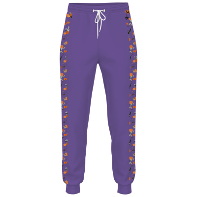 Wild Kratts Halloween Border Purple Joggers - ADULT UNISEX