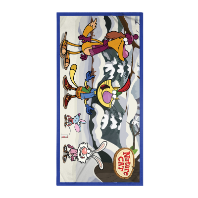 Winter Cat Beach Towel