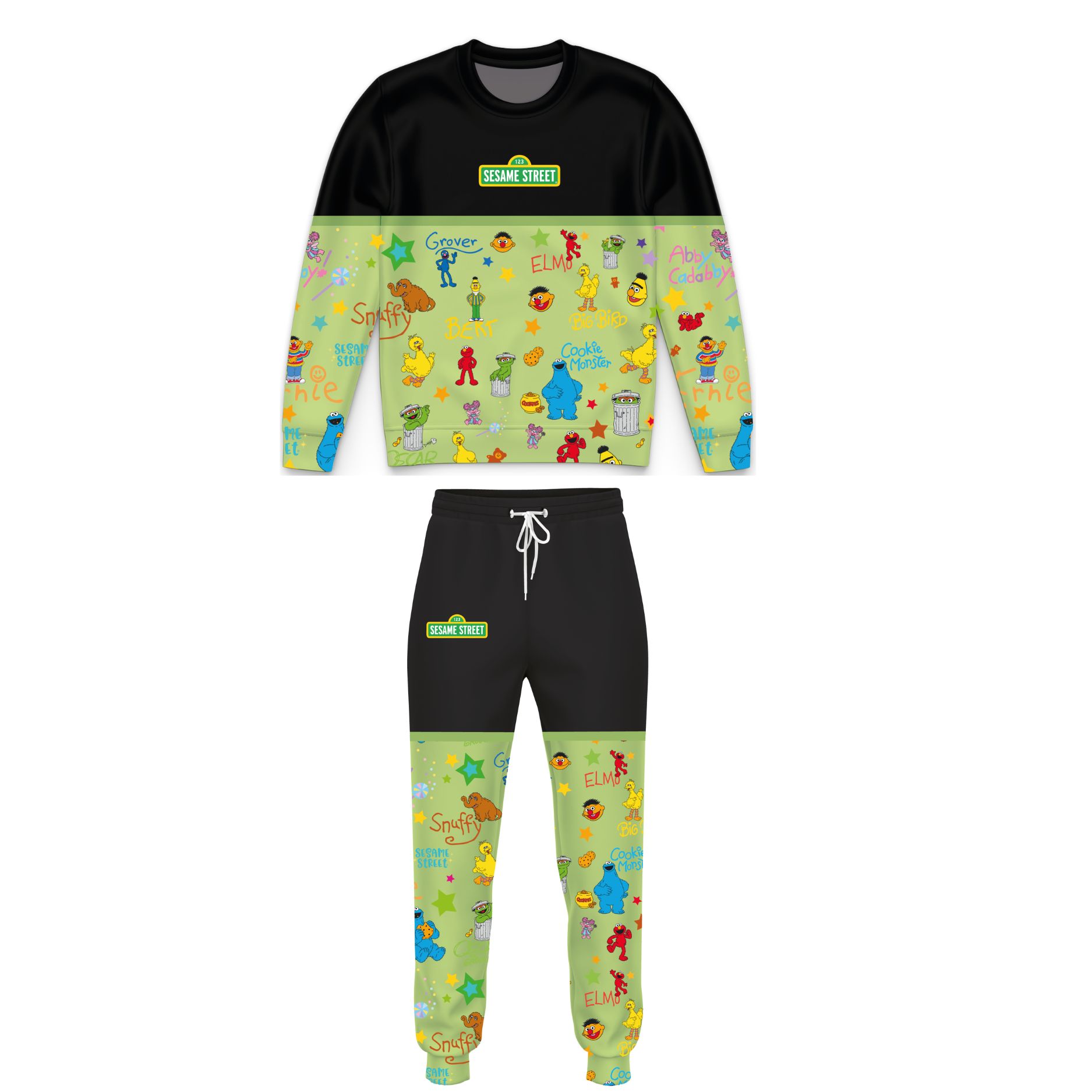 Sesame All-Star Doodles Black - Toddler Sweatshirt