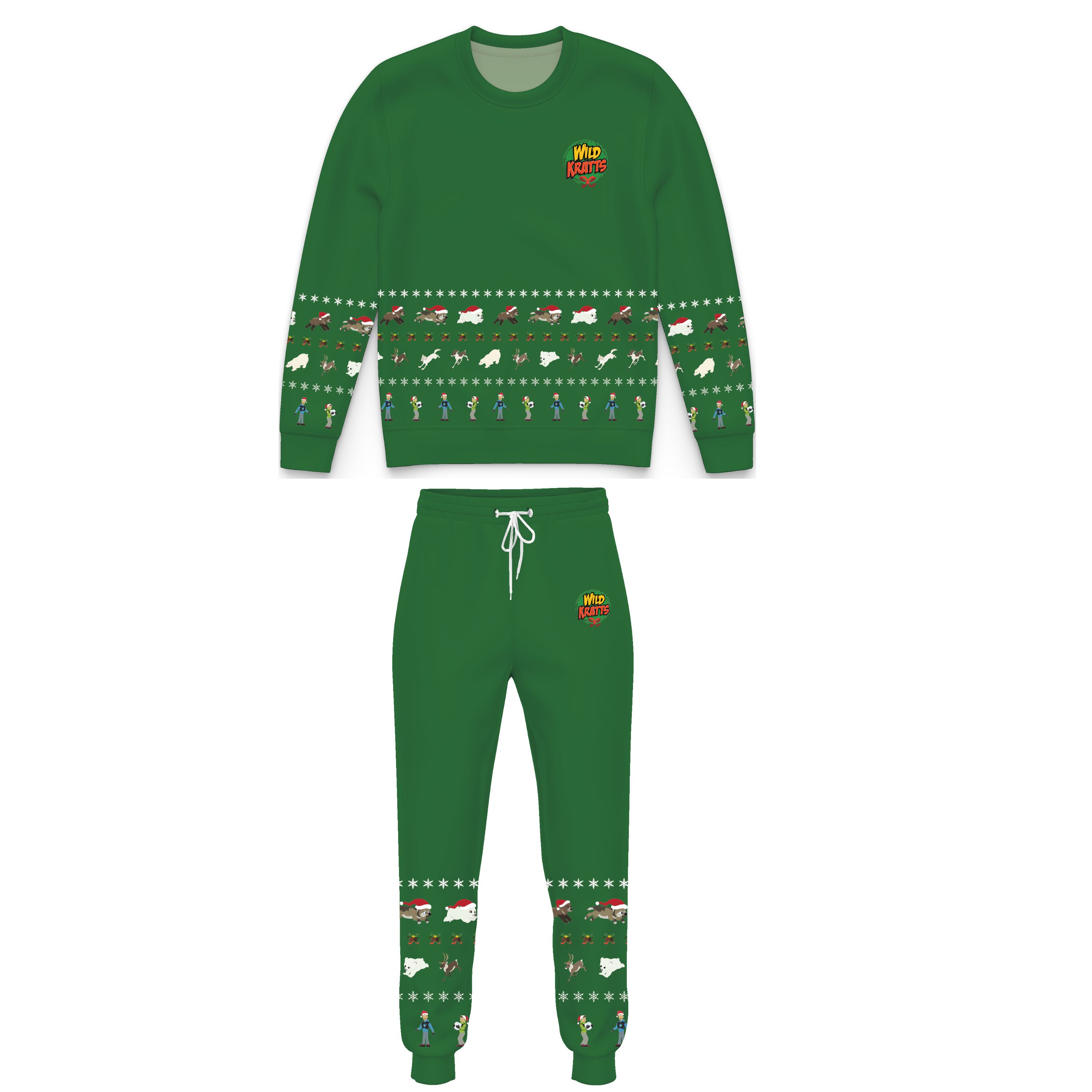 Wild Kratts "Holiday Creature Rescue" Green Crewneck Sweatshirt - TODDLER
