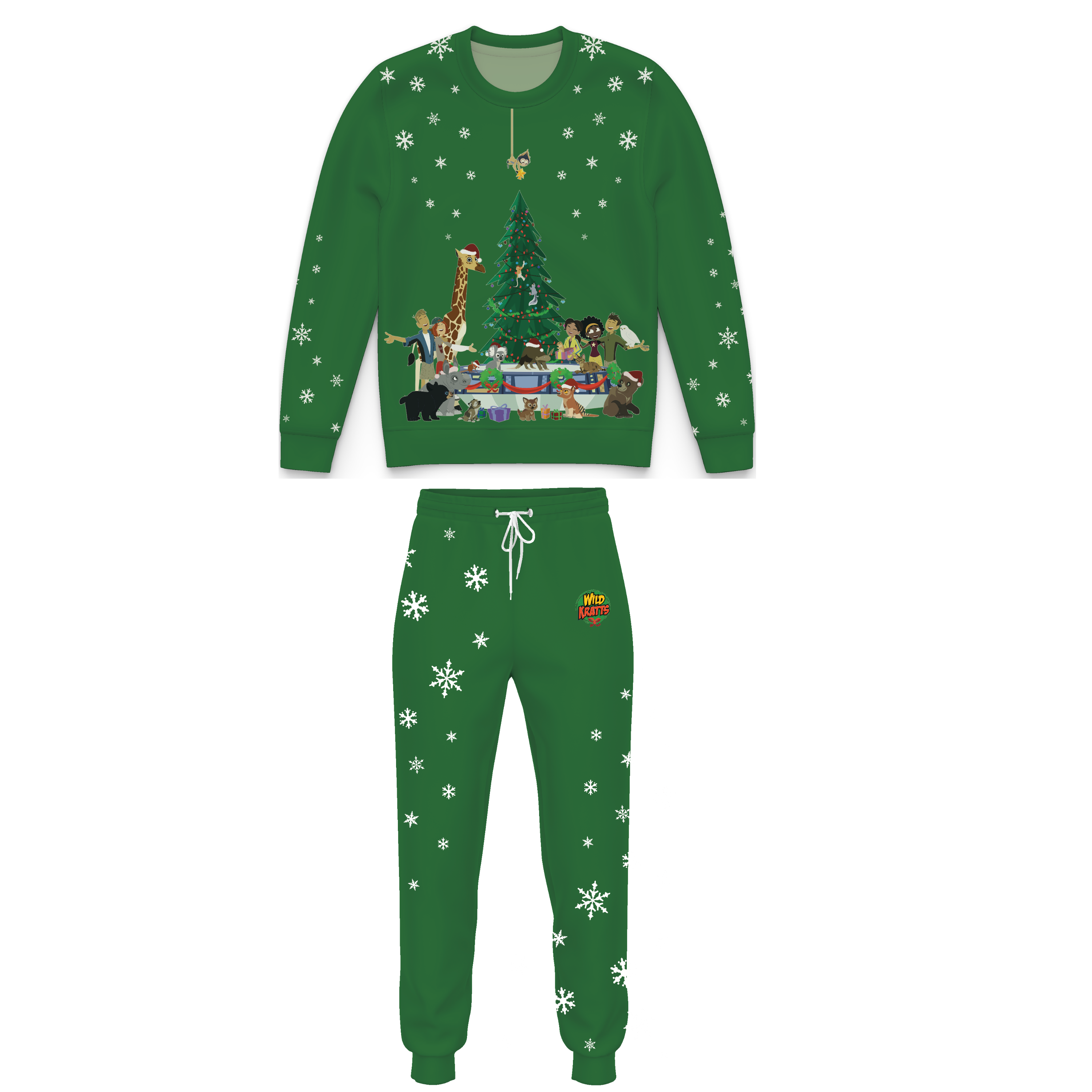 Wild Kratts Creature Christmas Green Sweatshirts and Joggers