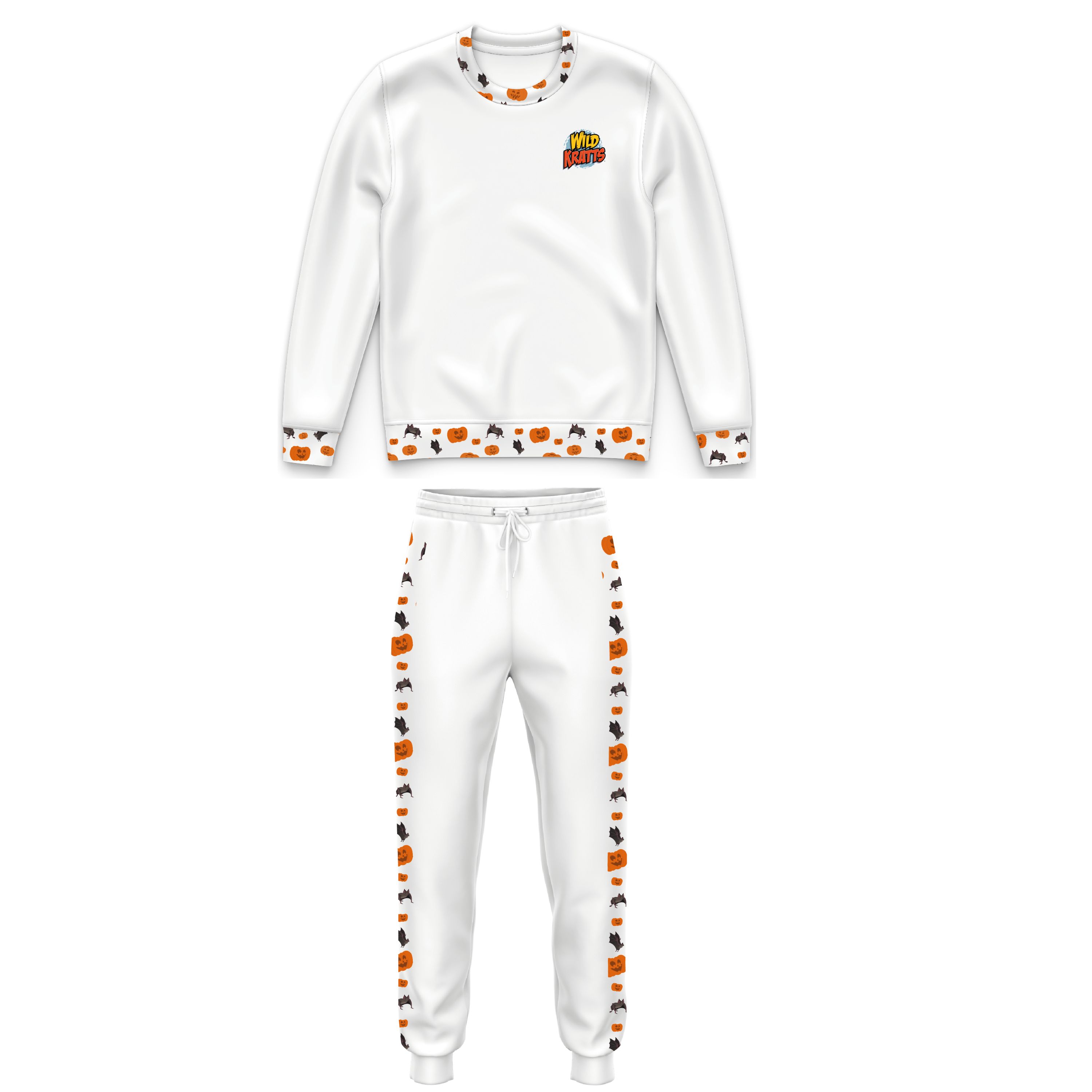 Wild Kratts Pumpkins & Bats White Crewneck Sweatshirt - TODDLER