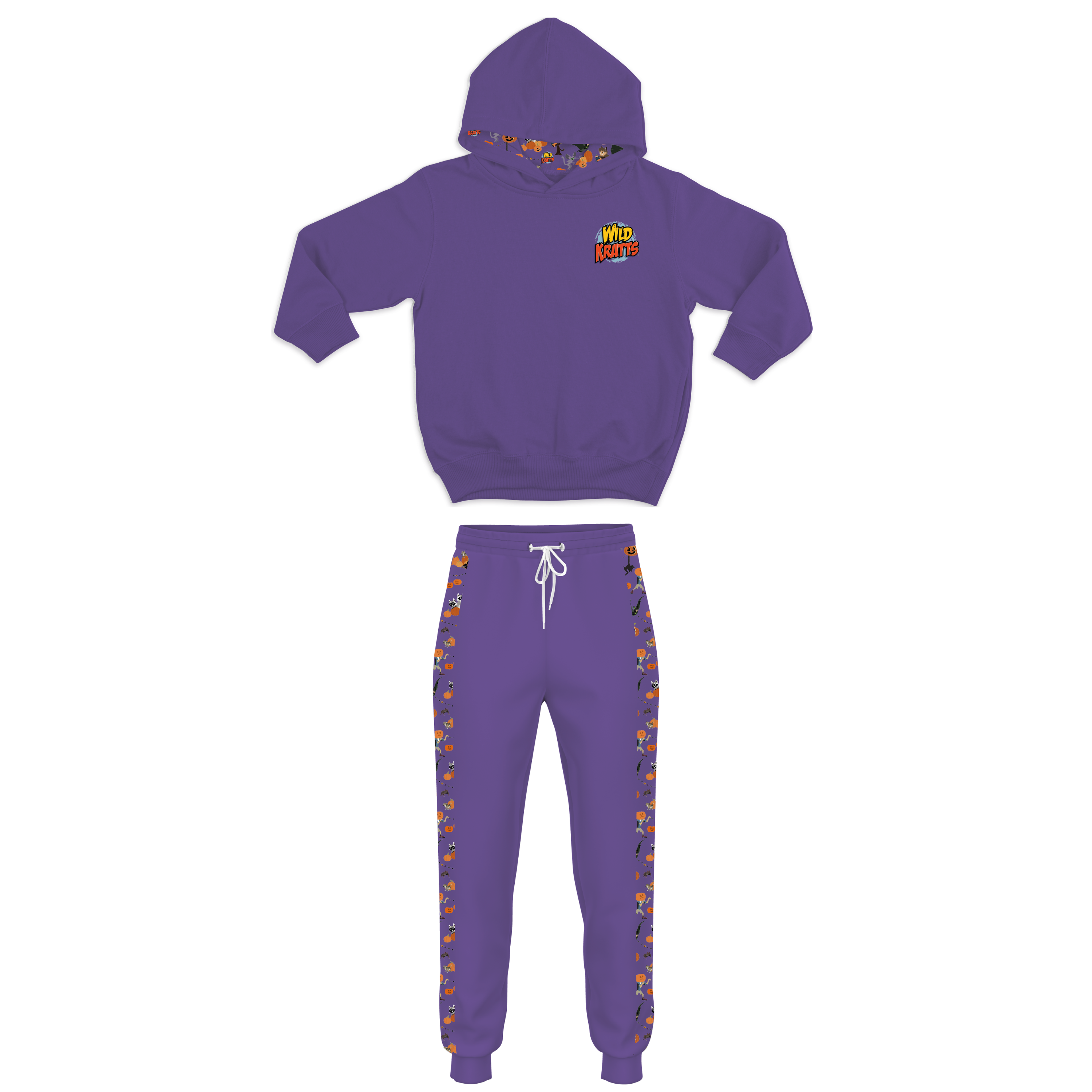 Wild Kratts Halloween Pattern Purple Hoodies and Joggers