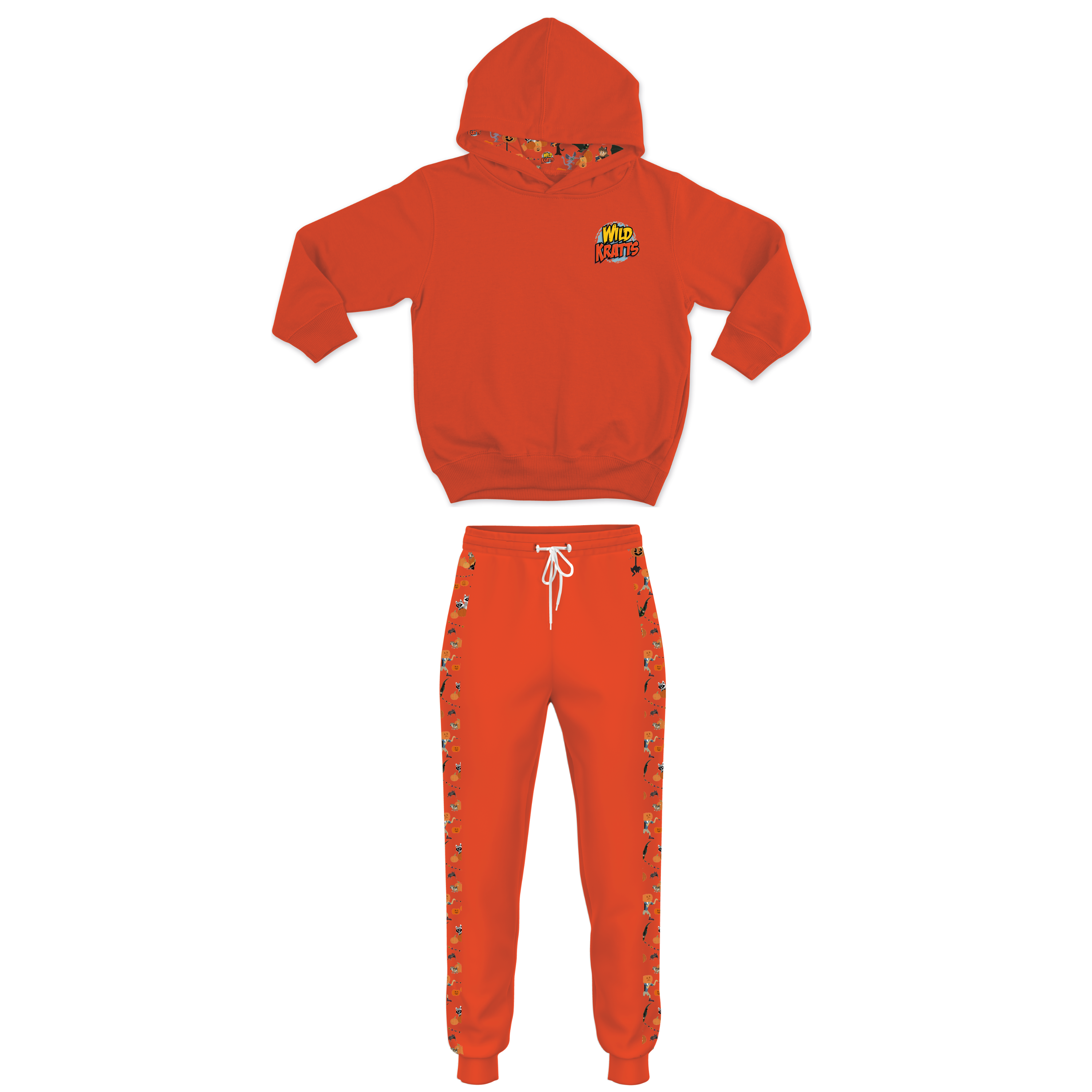 Wild Kratts Halloween Pattern Orange Hoodies and Joggers