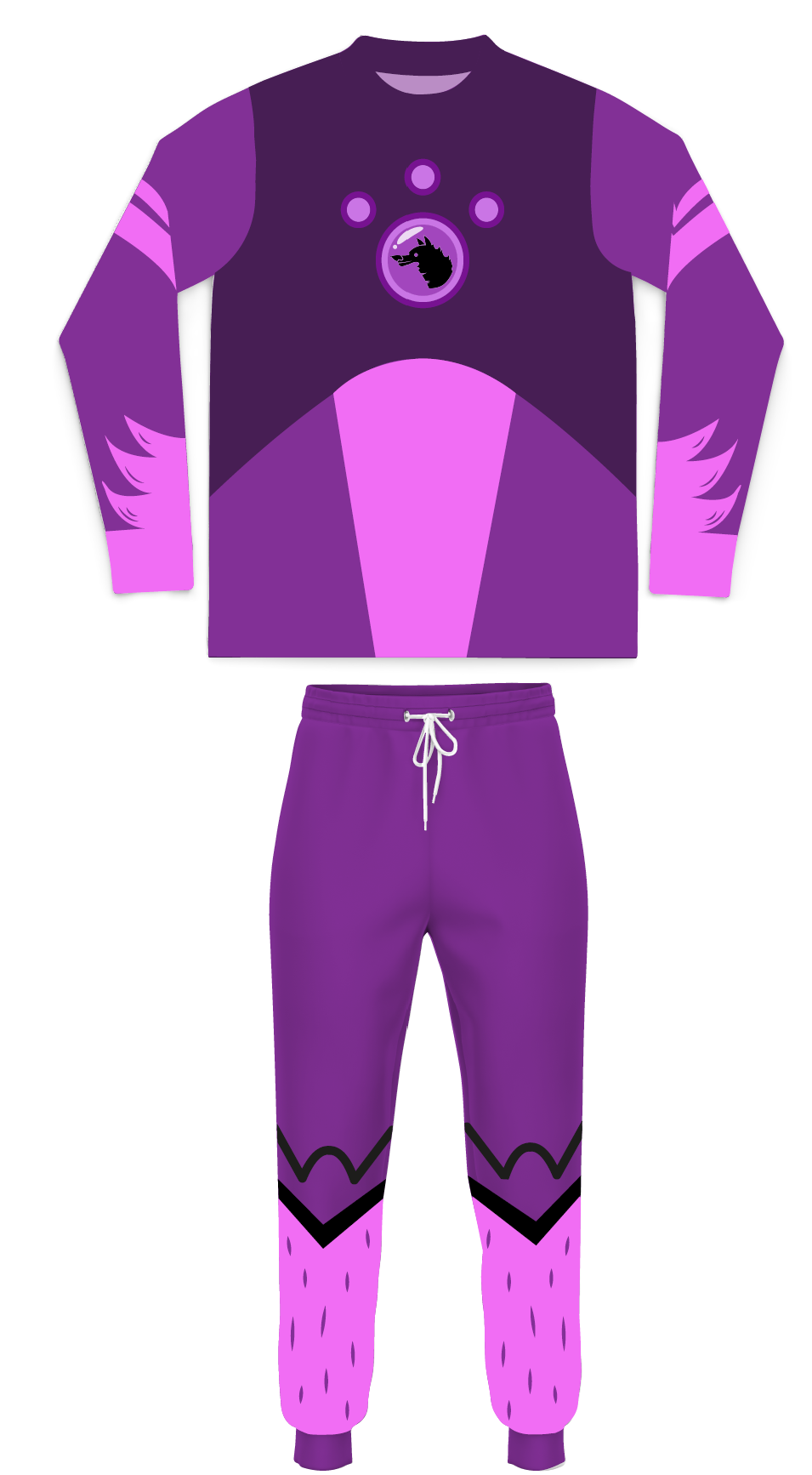 Grey Wolf Creature Power Suit  Top - YOUTH