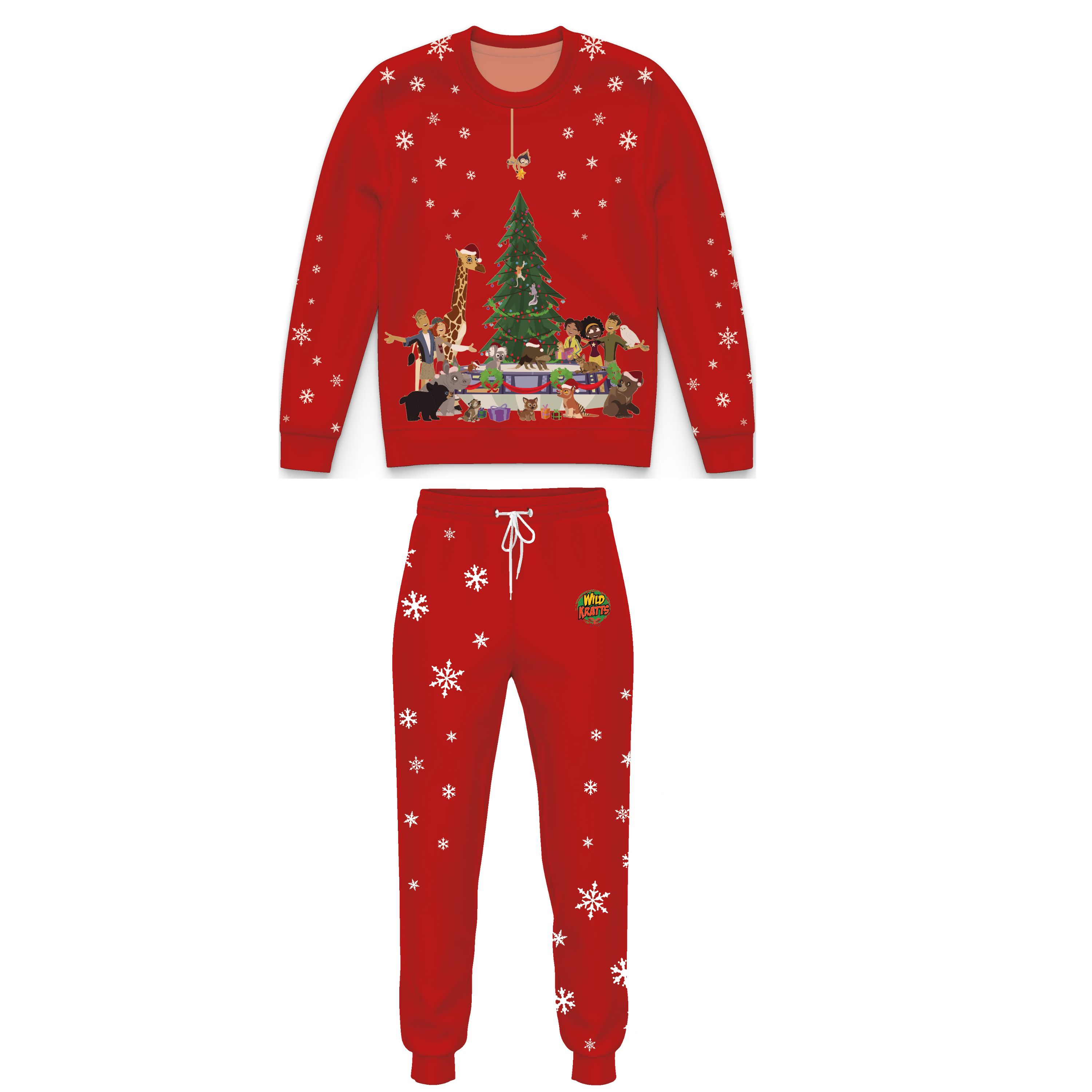 "A Wild Kratts Creature Christmas" Red Crewneck Sweatshirt - TODDLER