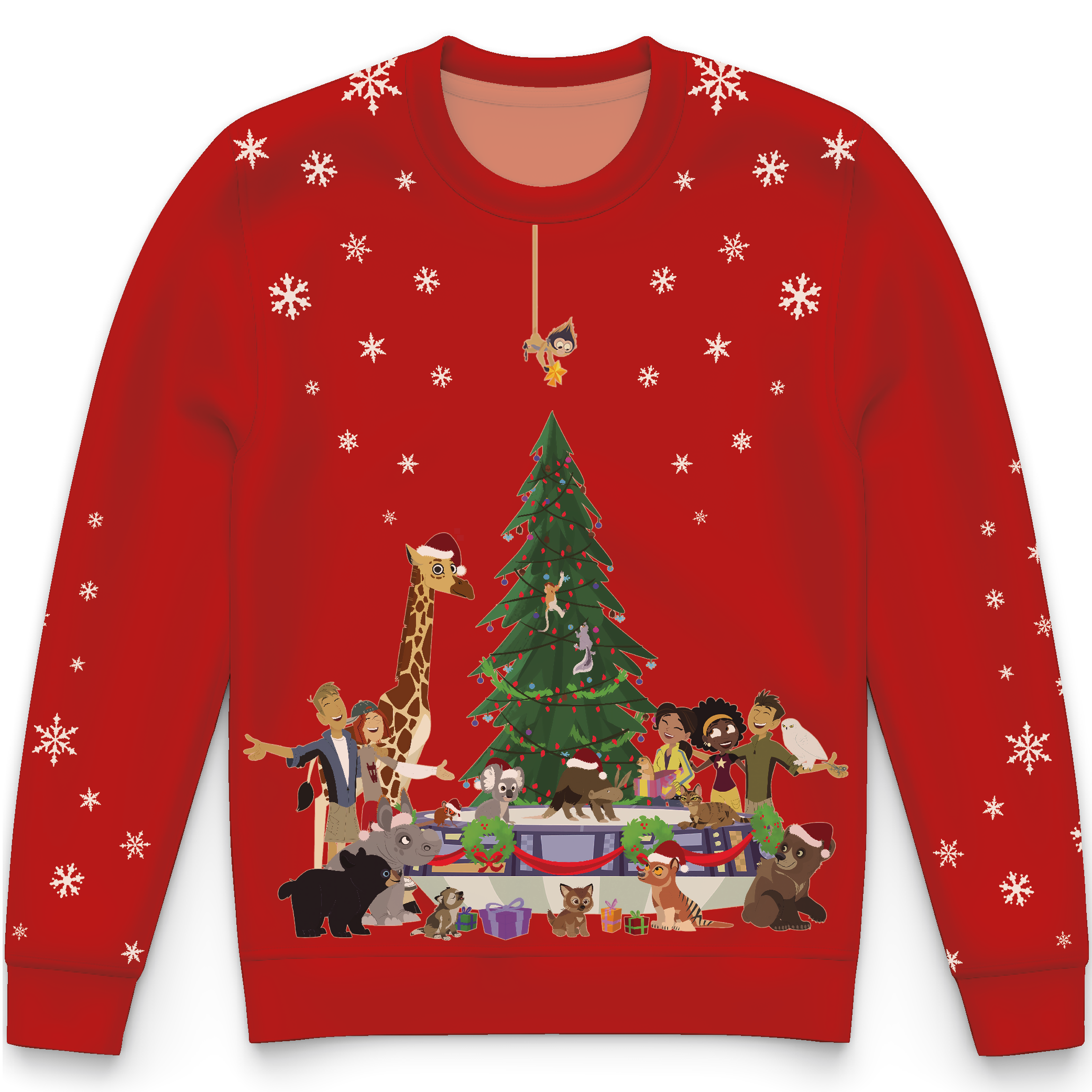 "A Wild Kratts Creature Christmas" Red Crewneck Sweatshirt - TODDLER