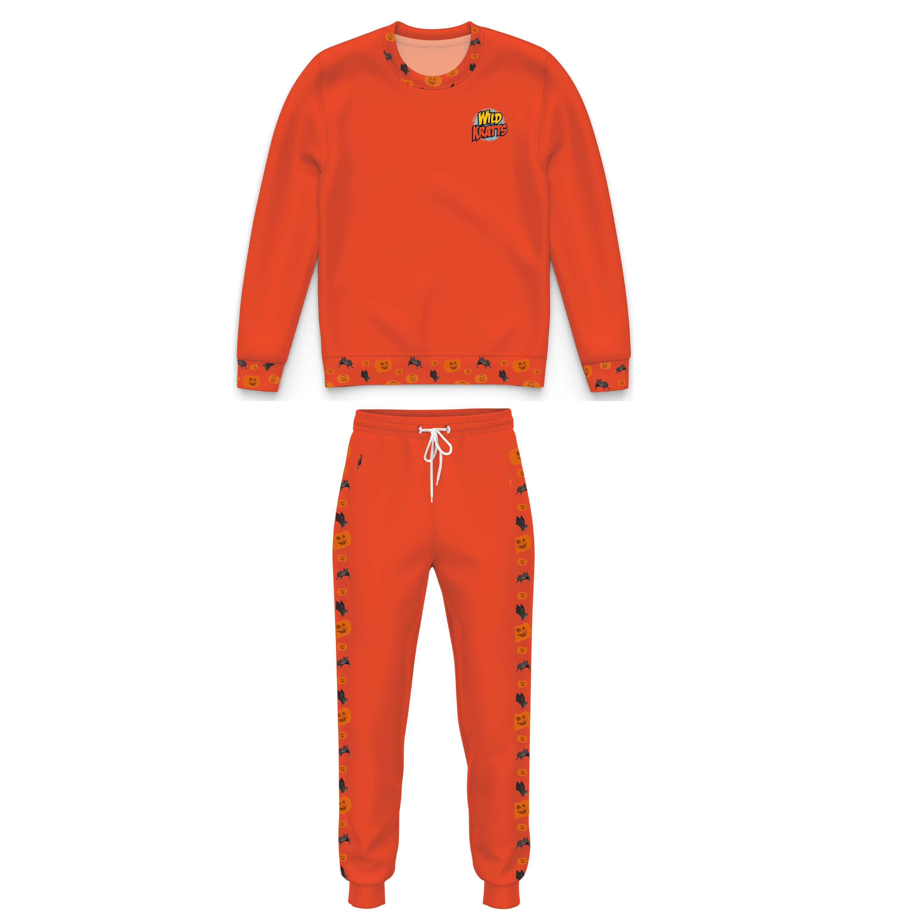 Wild Kratts Pumpkins and Bats Orange Sweatshirts and Joggers